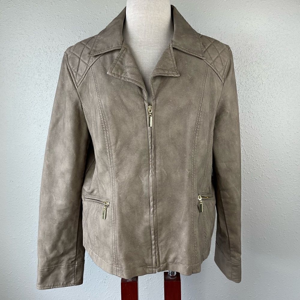 Alfani Faux Leather Jacket Size XL EUC